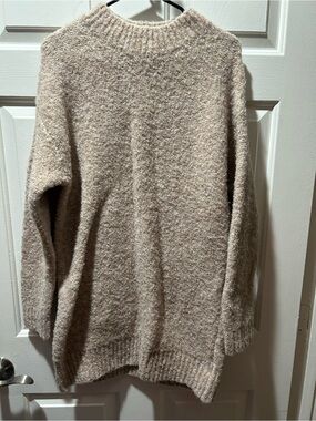 English Factory Taupe Cozy Round Mock Neck Mini Sweater Dress Size XS